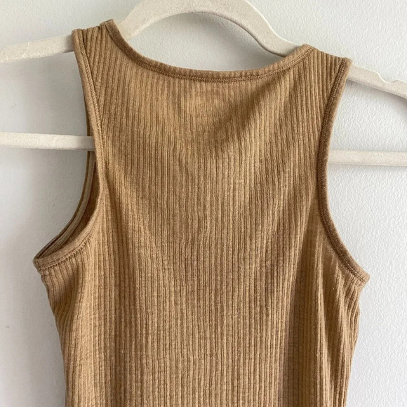 ROOTS Ribbed Knit Wool Blend Tan Tank Top Size  XS - Picture 12 of 16